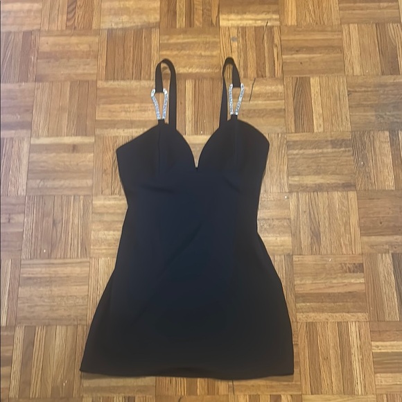 Elegant Zara Black Dress with Embellished Straps - Picture 2 of 5